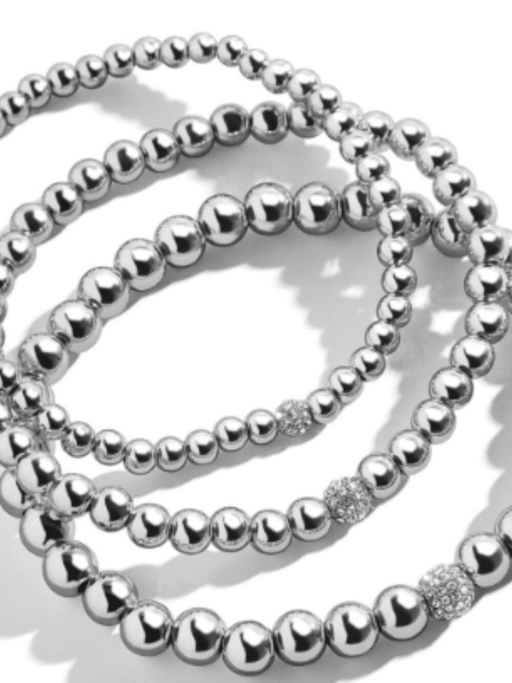 Baublebar Pisa Set of 3 Stretch Bracelets - Silvertone - New